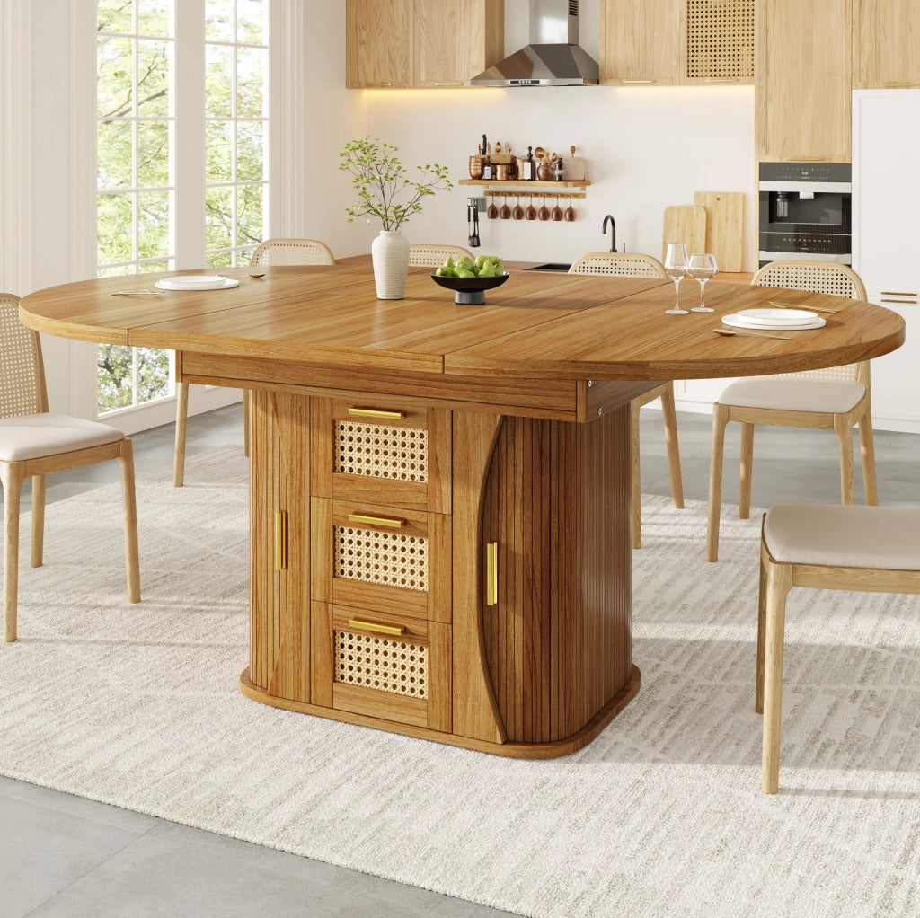 Tavolo da pranzo allungabile 118-158 cm con cassetti