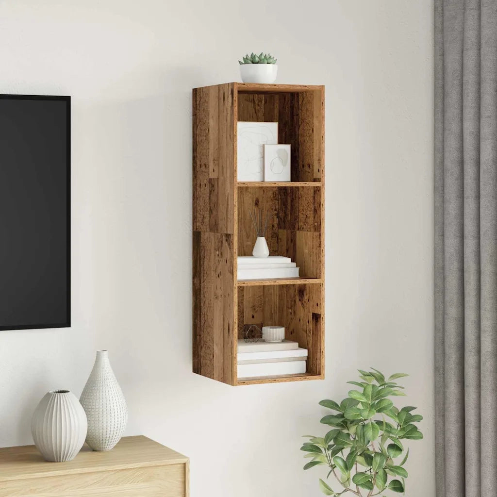 vidaXL Mobile TV da Muro Legno vecchio 37 x 37 x 107 cm