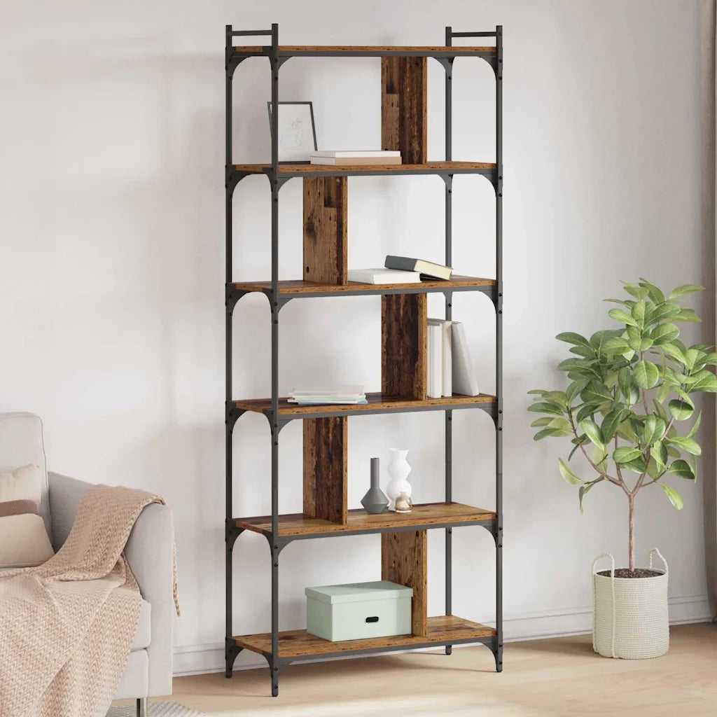 Libreria-Scaffale per Libri-Mobile di Stoccaggio Legno vecchio 76 x 32 x 192 cm Legno multistrato