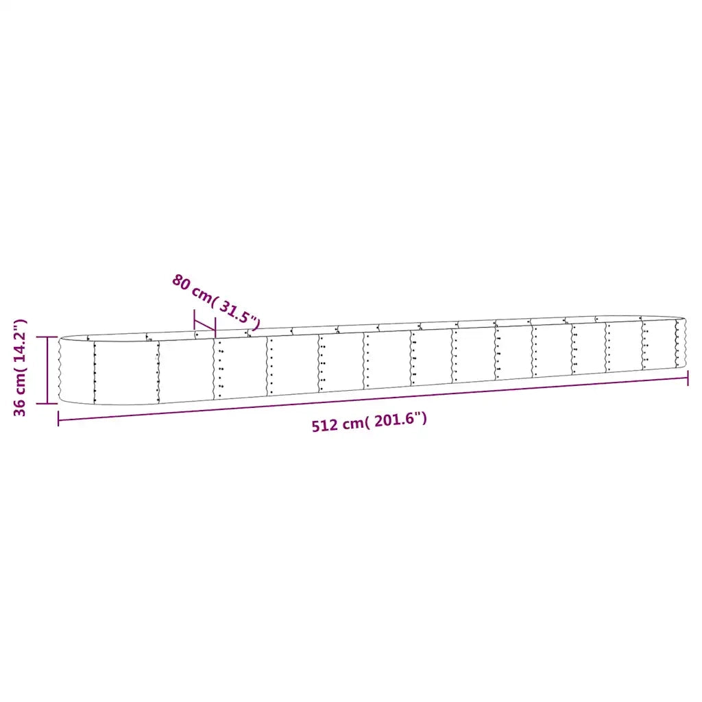 Letto da Giardino in Acciaio Zincato 512x80x36 cm Antracite 318941