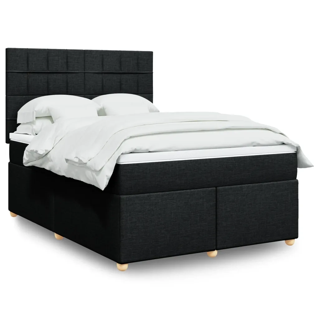 Giroletto a Molle con Materasso Nero 140x190 cm in Tessuto 3293577