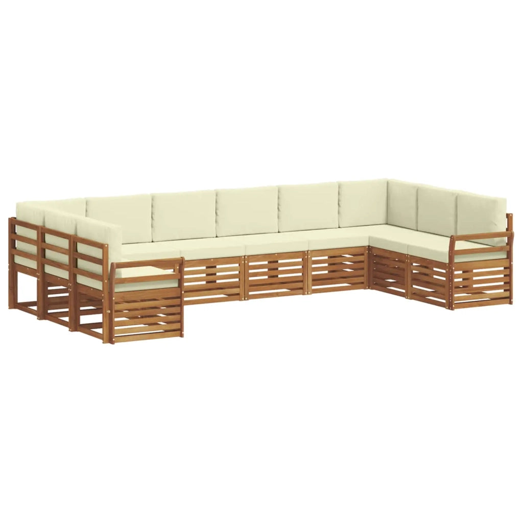 Set divano sezionale con cuscino 10 pcs Naturale e Crema
