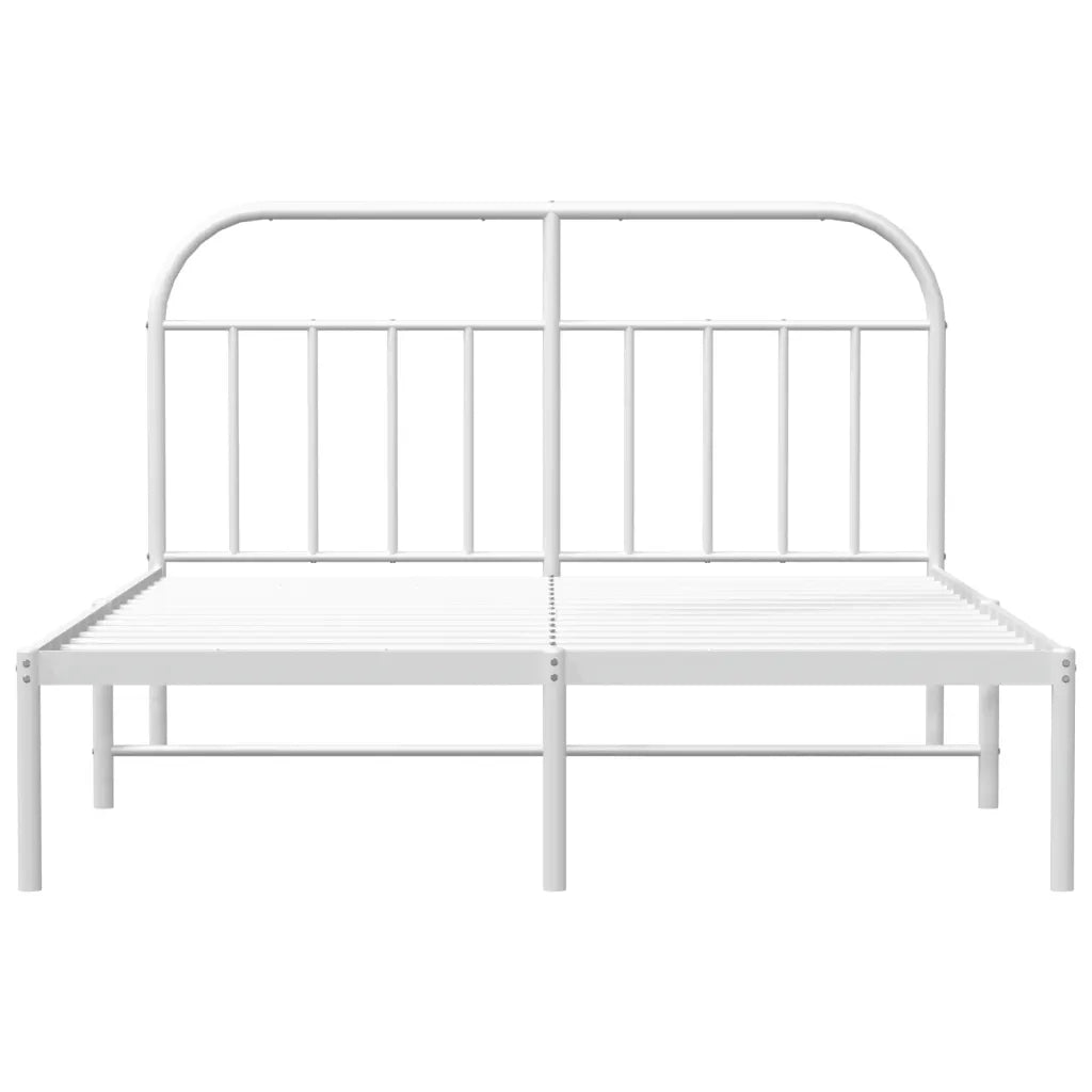 Giroletto con Testiera-Struttura Letto con testiera Metallo Bianco 140x190 cm 999372
