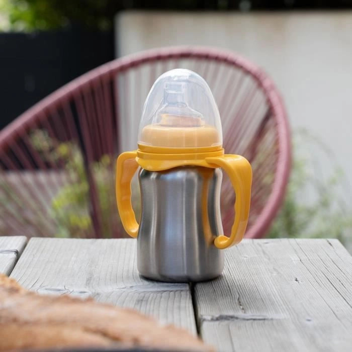 Tazza didattica - THERMOBABY - Acciaio inox - 180 ml - Giallo mango - Ergonomica e antigoccia
