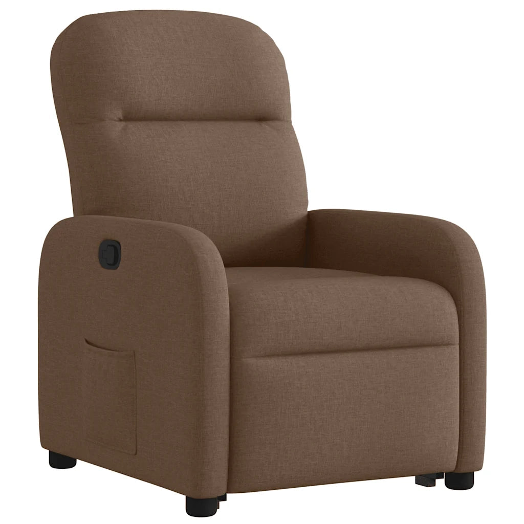 Poltrona Alzapersona Reclinabile Marrone in Tessuto 3302976