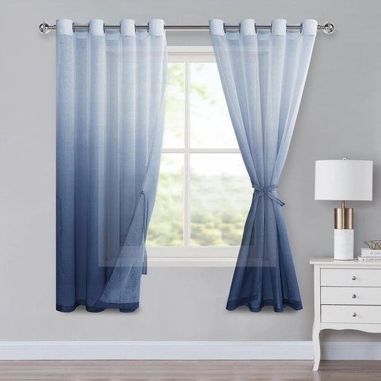 Set di 2 Veli a Colori che Variano - Semi-trasparenti - H 175 x L 140 cm - Tessuto di Poliestere di Alta Qualità - Ademend