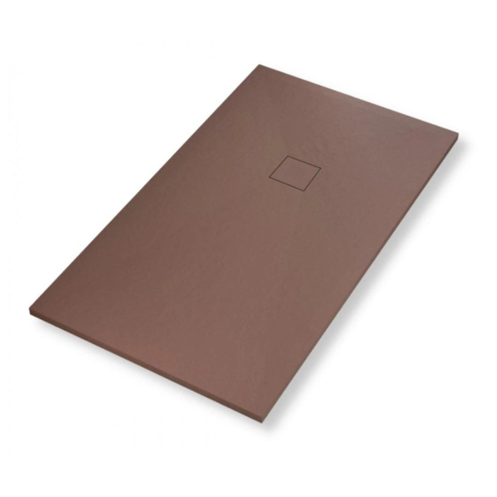 Piatto doccia in mineral marmo effetto ardesia antiscivolo colore cacao *** misure l100 x p80 x h4 cm, confezione 1