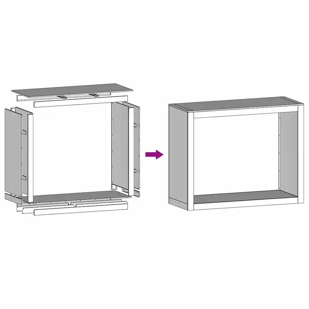 Rack per Legna da Ardere 100x40x80 cm in Acciaio Corten CFW6289648