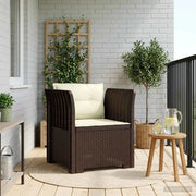 Poltrona a 1 Posto con Cuscini Aspetto Rattan PP Marrone 8011872