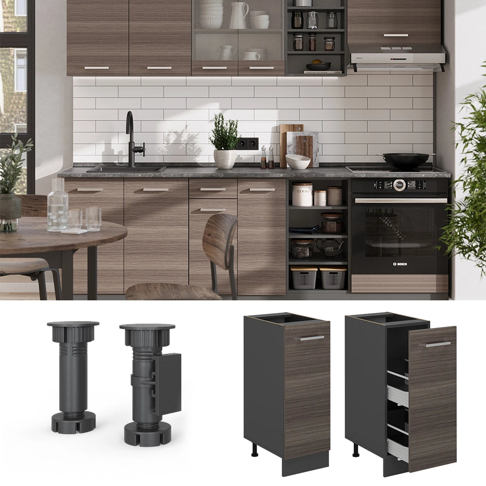 Vicco Armadio cucina dispensa alto Grigio nobile 30 cm , PL Antracite