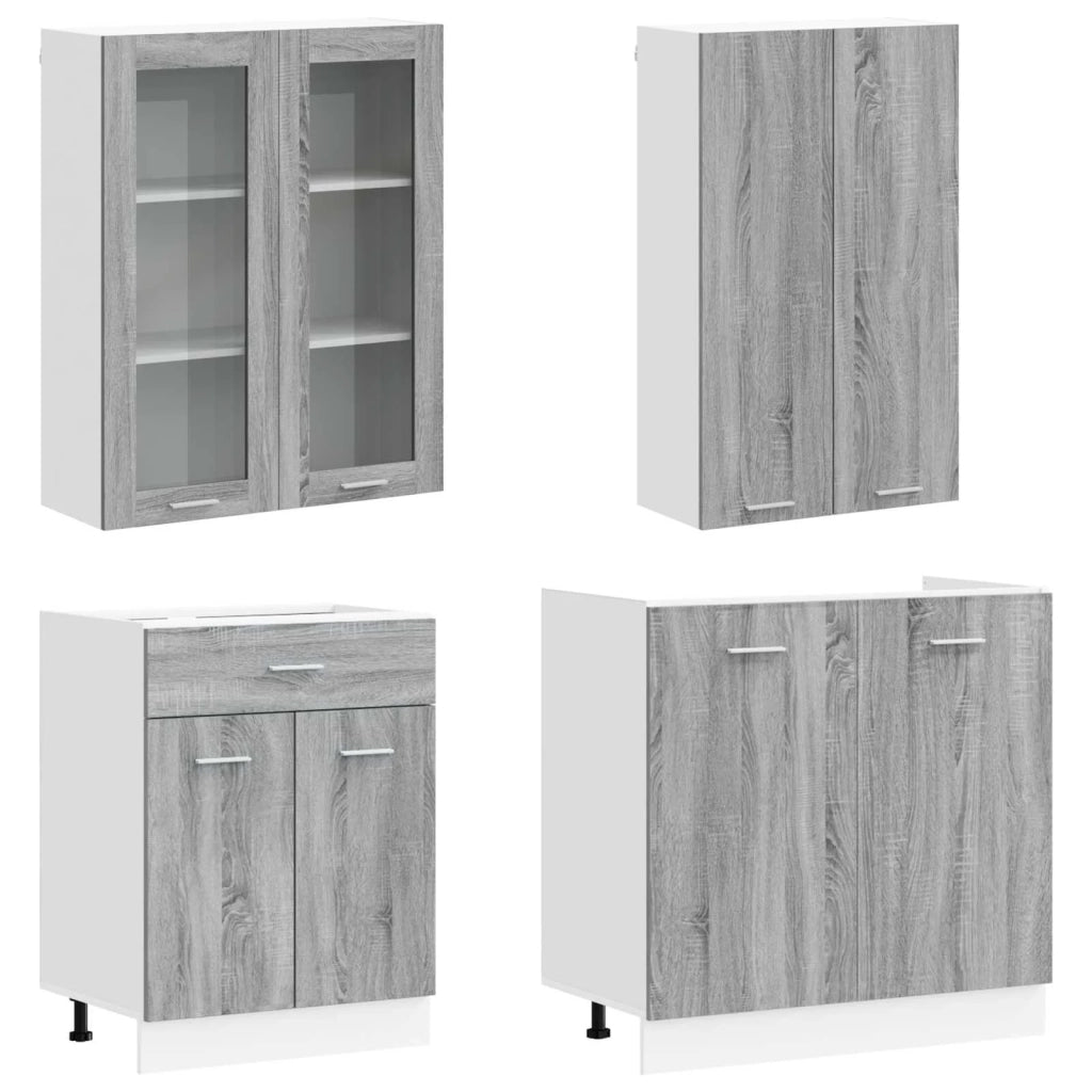 Unità Cucina LYON 4 pcs Sonoma grigio Legno ingegnerizzato 3438368