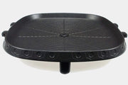 Piastra grill quadrata a stile coreano con superficie rivestita di pietre Maifan, piastra barbecue senza grasso e fumo per cucina interna ed esterna