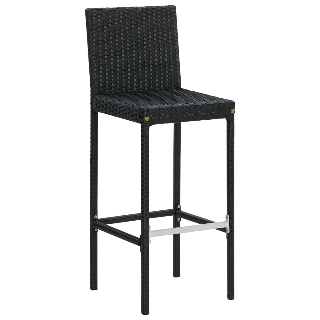 Sgabelli da Bar con Cuscini 2 pz Neri in Polyrattan 313435