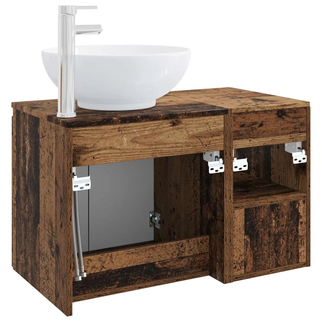 Set di mobili per il bagno 2 pz Legno antico 3404092