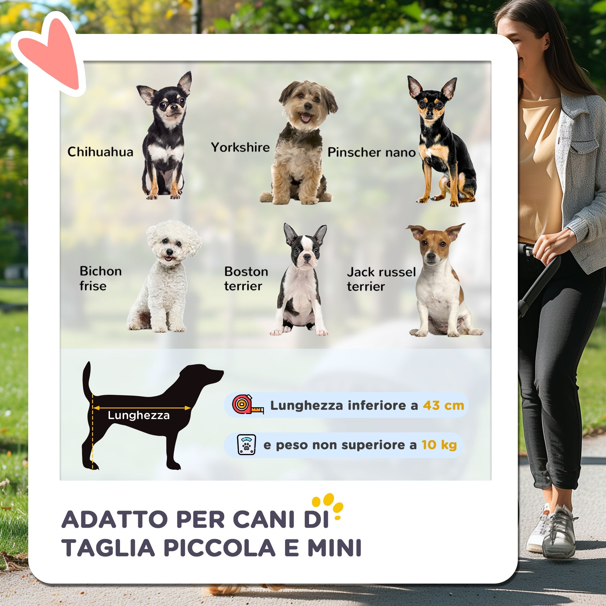 Passeggino per Cani Piccoli Pieghevole Maniglione Reversibile 76,5x52x95cm Marrone Chiaro