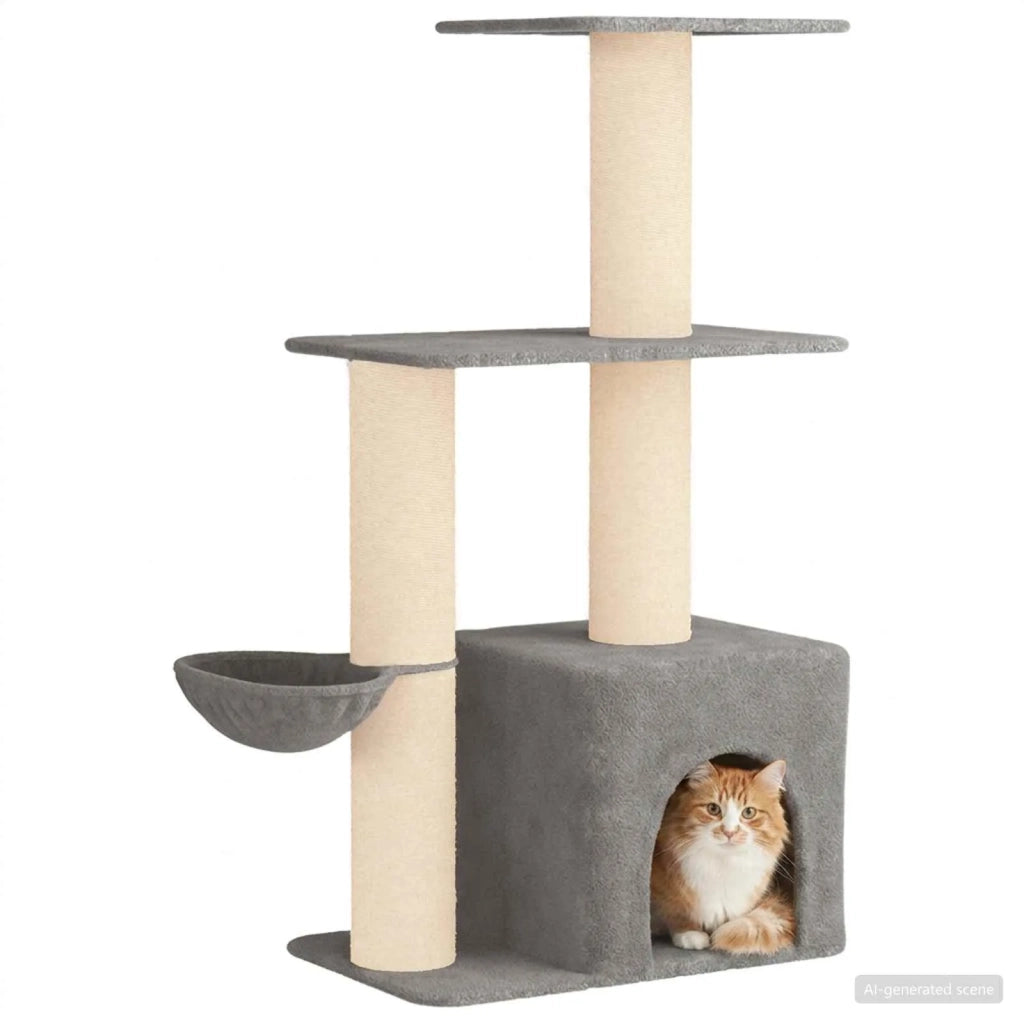 Albero per gatti con pali per graffiare in sisal Grigio Chiaro 42033061