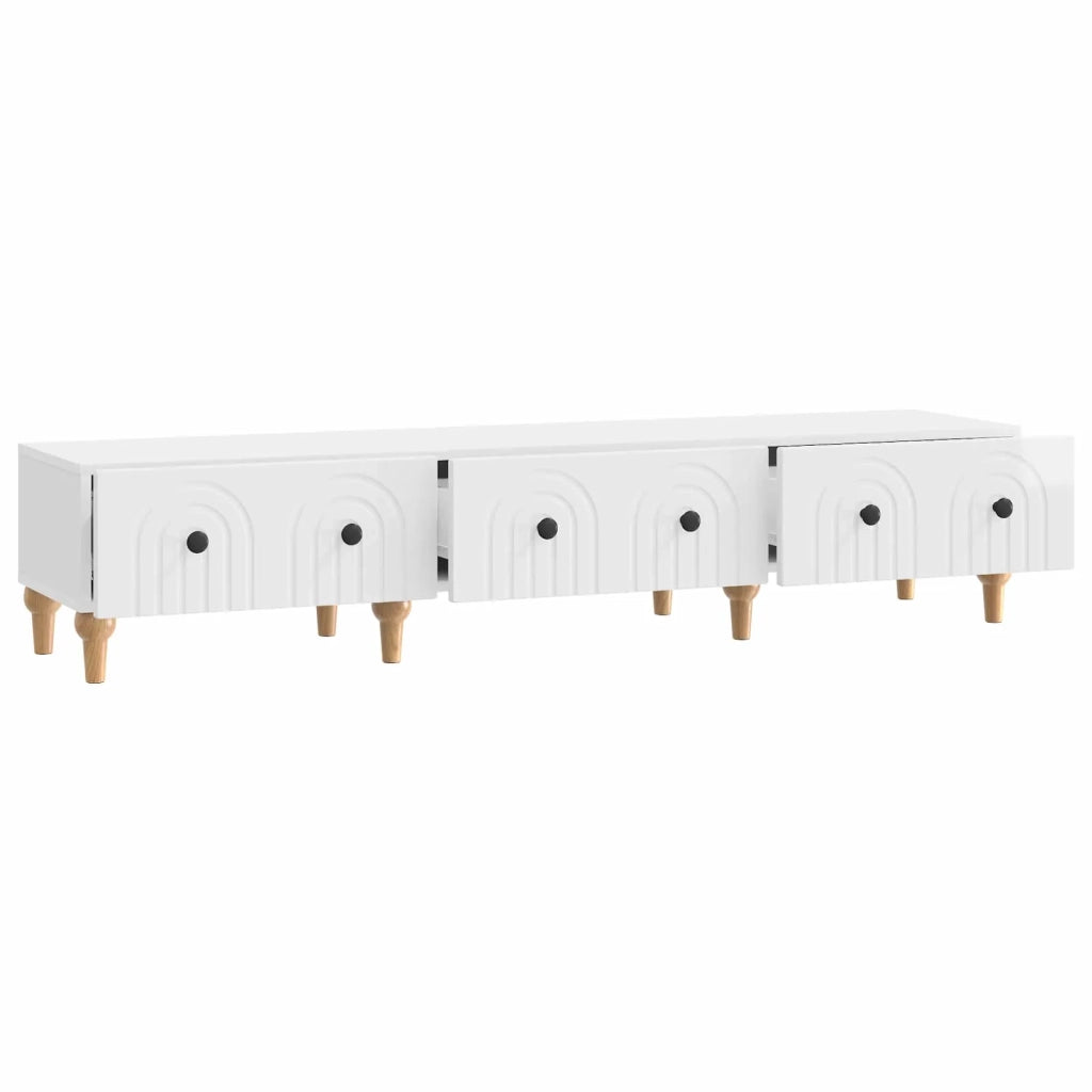 Mobile TV Bianco Lucido 147 x 34,5 x 30 cm Legno ingegnerizzato 894249