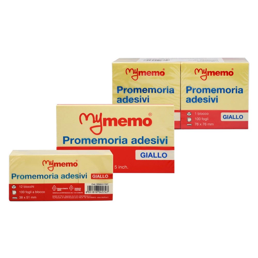 BLOCCO ADESIVO 'MY MEMO' giallo - mm 38 x 51  - BricoGo