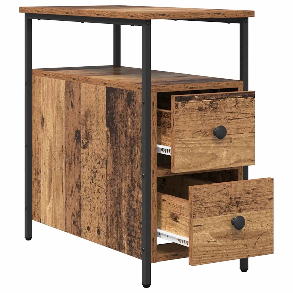 Armadio da Notte con cassetto Legno vecchio 30 x 60 x 60 cm 871271