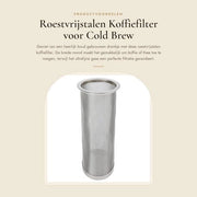 Filtro per caffè in acciaio inossidabile 304 - Macchina per Cold Brew - Sostegno filtro per caffè - Resistentente al lavastoviglie - Filtro da pesantezza - Reticolo ultrafine (8 x 21 cm)