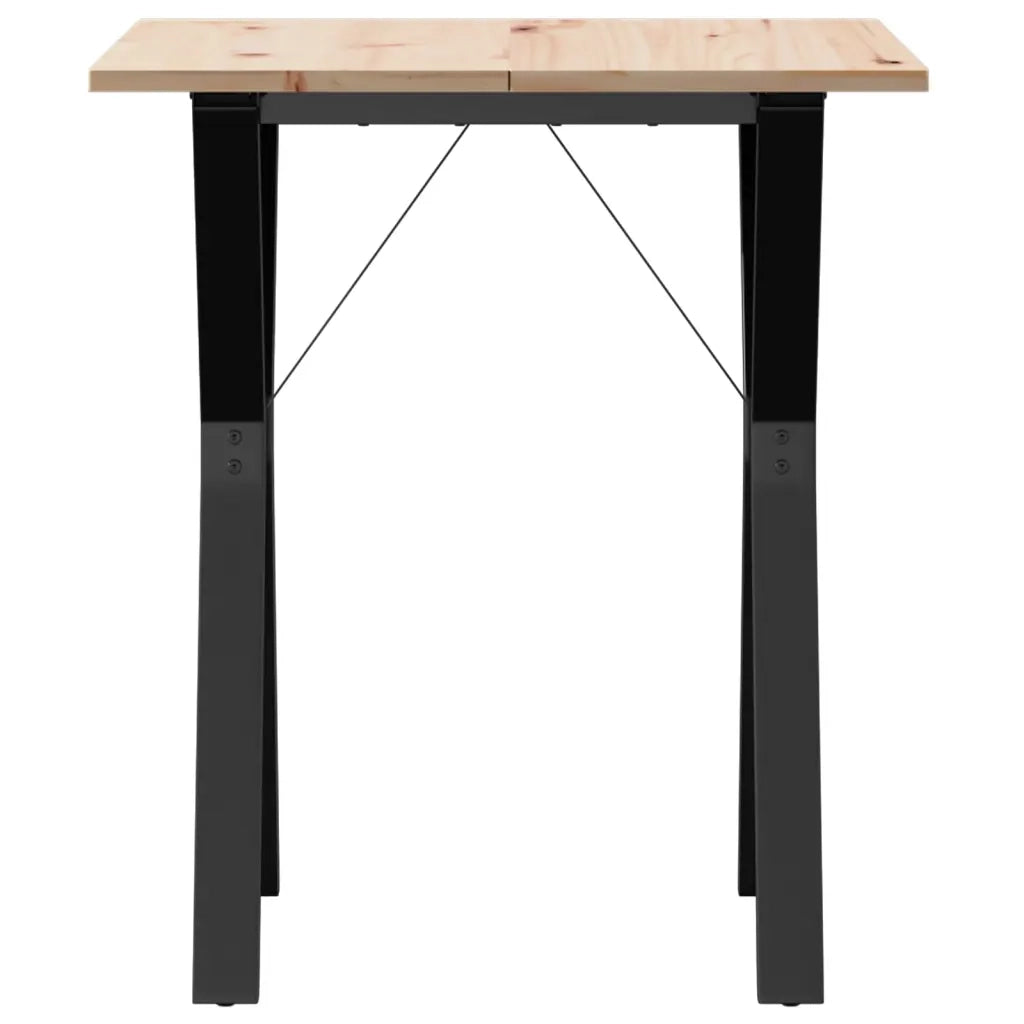 Tavolo da Pranzo Telaio a Y 60x60x75 cm Legno Pino e Acciaio