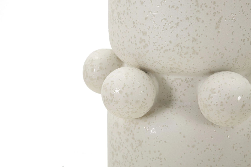 Vaso Ceramica Bubbles Ø15,5x41 cm in Ceramica Crema