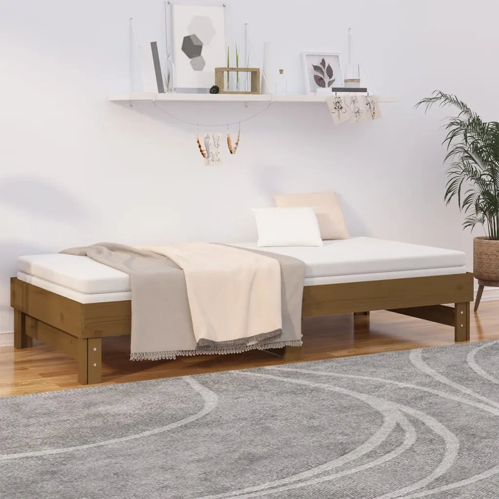 Dormeuse Estraibile Ambra 2x(100x200) cm Legno Massello di Pino 823377