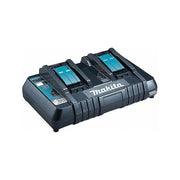 Makita DC18RD Caricabatterie Rapido Doppio per Batterie Li-Ion 14 4 18 V con USB e Ventola di Raffreddamento colore Nero
