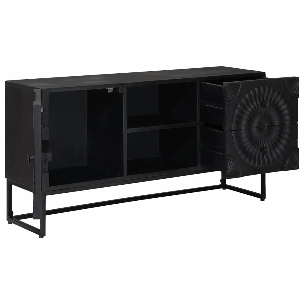 Mobile TV con cassetto con lo scaffale Nero 105 x 30 x 54 cm