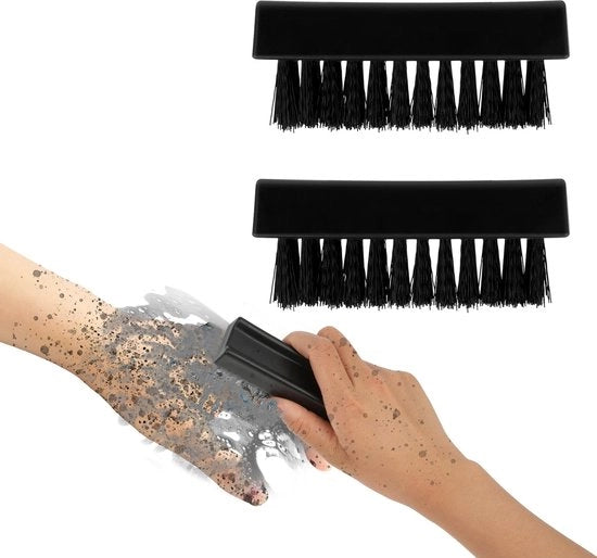 Set di spazzole per unghie - Spazzola per unghie profonda pulente - Nero - Spazzole da pulizia - Per uomo e donna - 2 pezzi