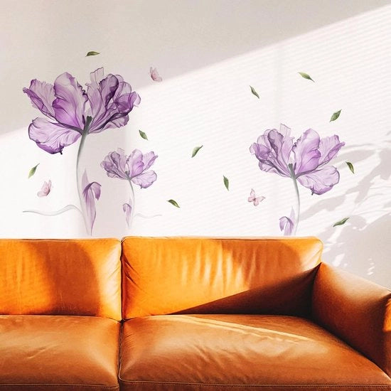 Decorazione per Parete con Fiori - Decorazione per Parete per Bambini - Decorazione per Parete per Camera da Letto - Decorazione per Parete per Salotto - Decorazione per Parete per Cucina - Facile da Applicare - 100% Vinile Amichevole