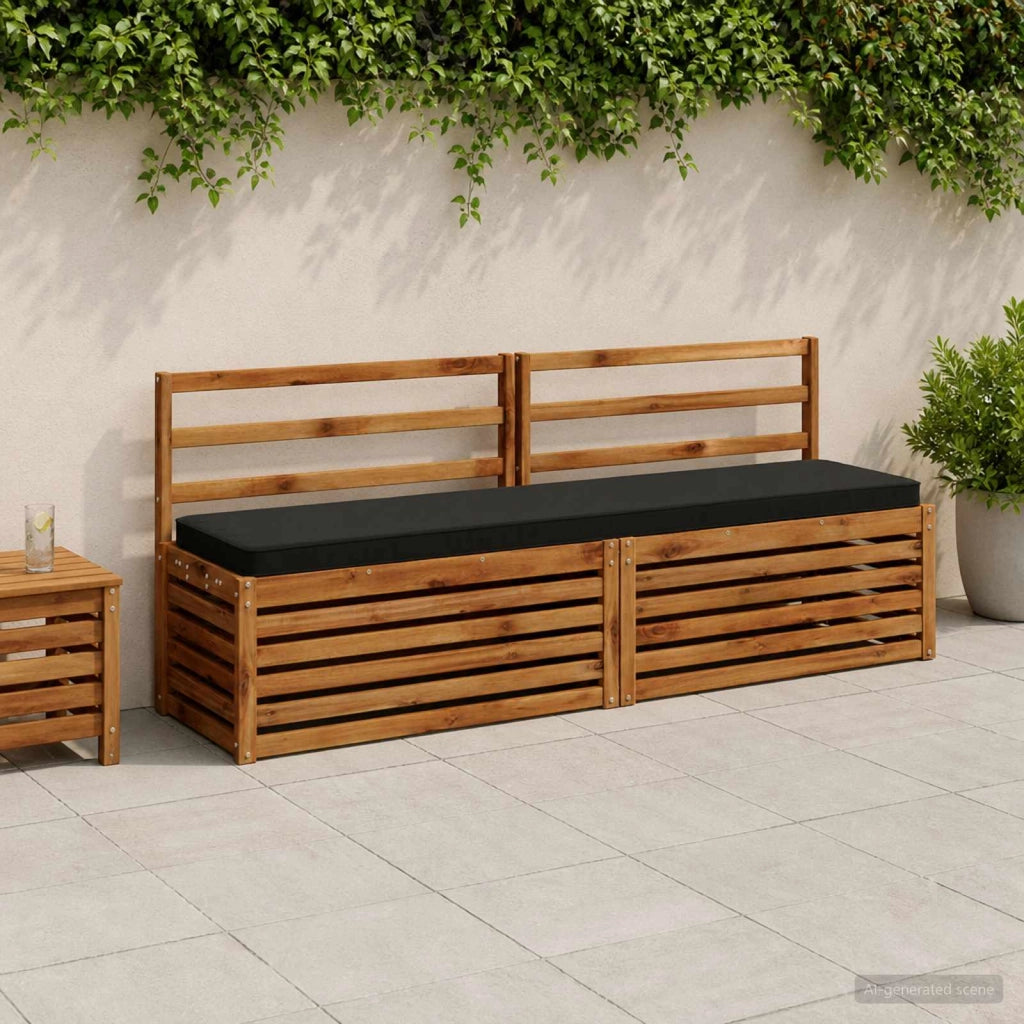 Cuscini per Panchina a 2 Pezzi VUGHT 2 pz 100% Poliestere Nero 951489