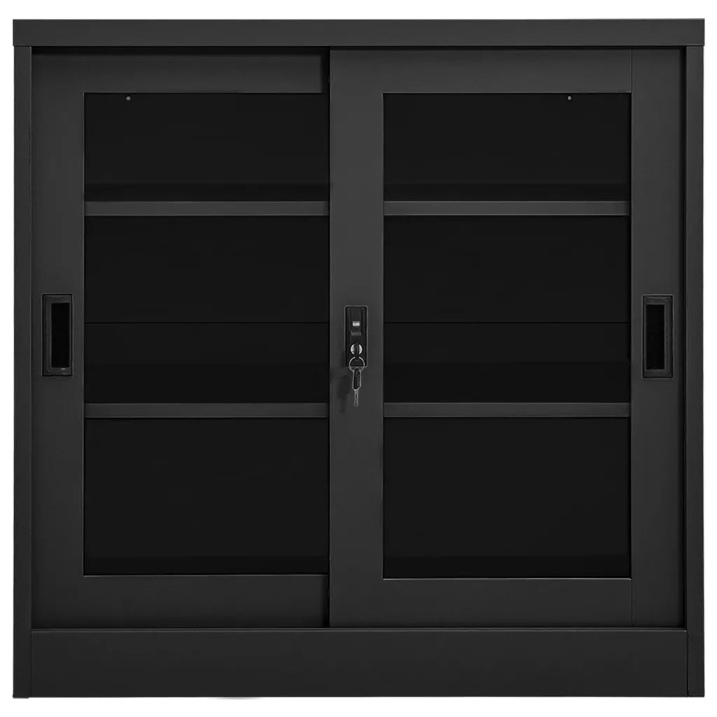 Armadio con Ante Scorrevoli Antracite 90x40x90 cm in Acciaio 335957