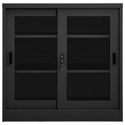 Armadio con Ante Scorrevoli Antracite 90x40x90 cm in Acciaio 335957