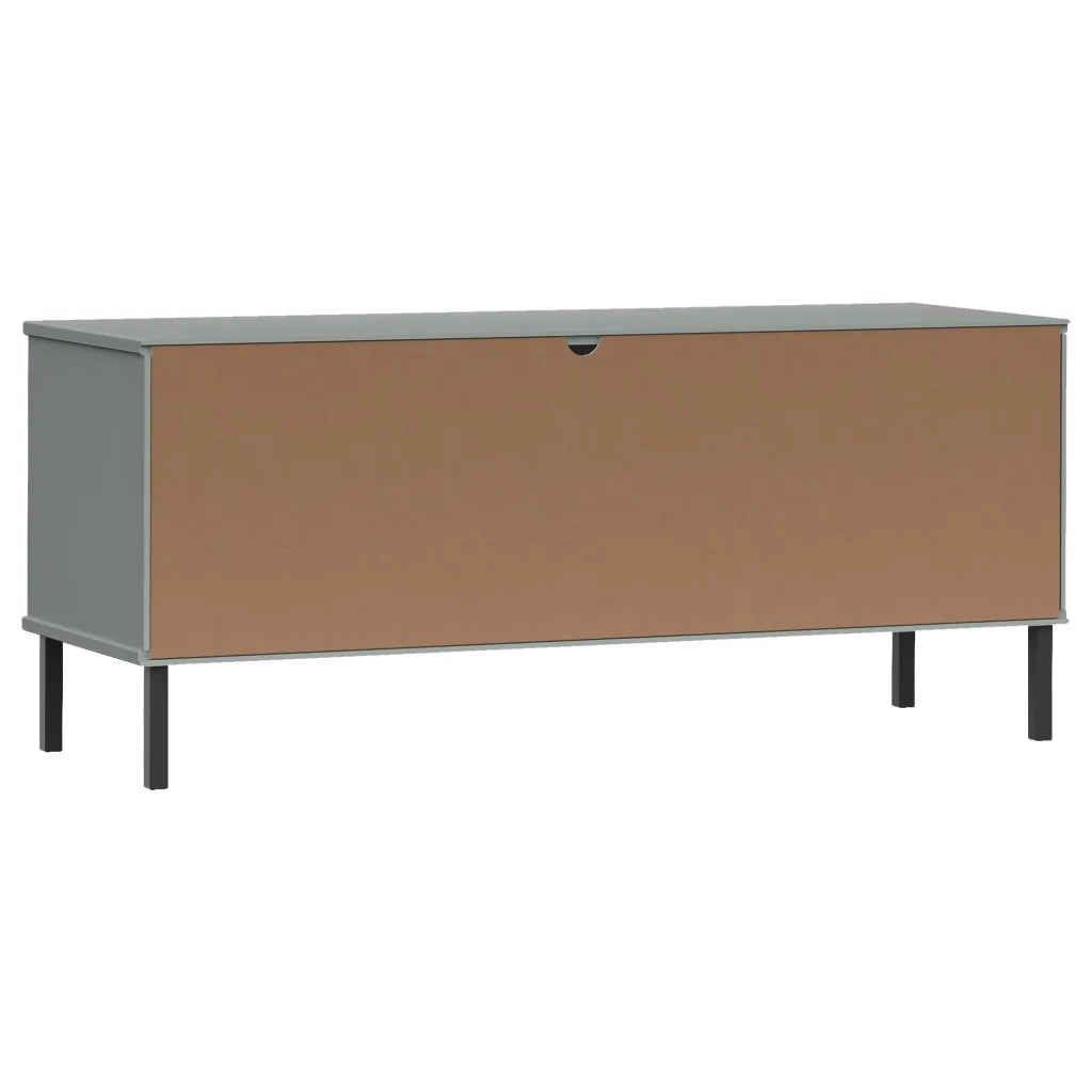 Scarpiera | Mobile per scarpe Gambe Metallo Grigio 106x35x45cm Legno Massello OSLO