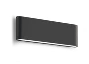 GES884C Applique biemissione da esterni in alluminio pressofuso grigio antracite, LED 2x12W 3000K 1150lm, IP54, Non dimmerabile - Gealuce