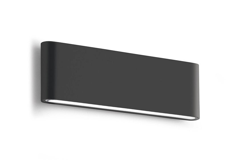 GES884C Applique biemissione da esterni in alluminio pressofuso grigio antracite, LED 2x12W 3000K 1150lm, IP54, Non dimmerabile - Gealuce