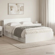 Telaio del letto con storage con testiera Bianco 150 x 200 cm 3433398