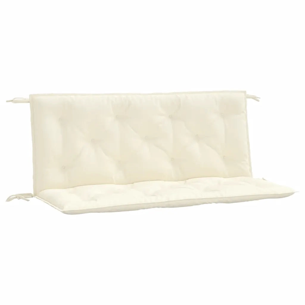 Cuscini Panca Giardino 2pz-Cuscini per panchina da esterno Bianco Crema 120x50x7 Tessuto Oxford
