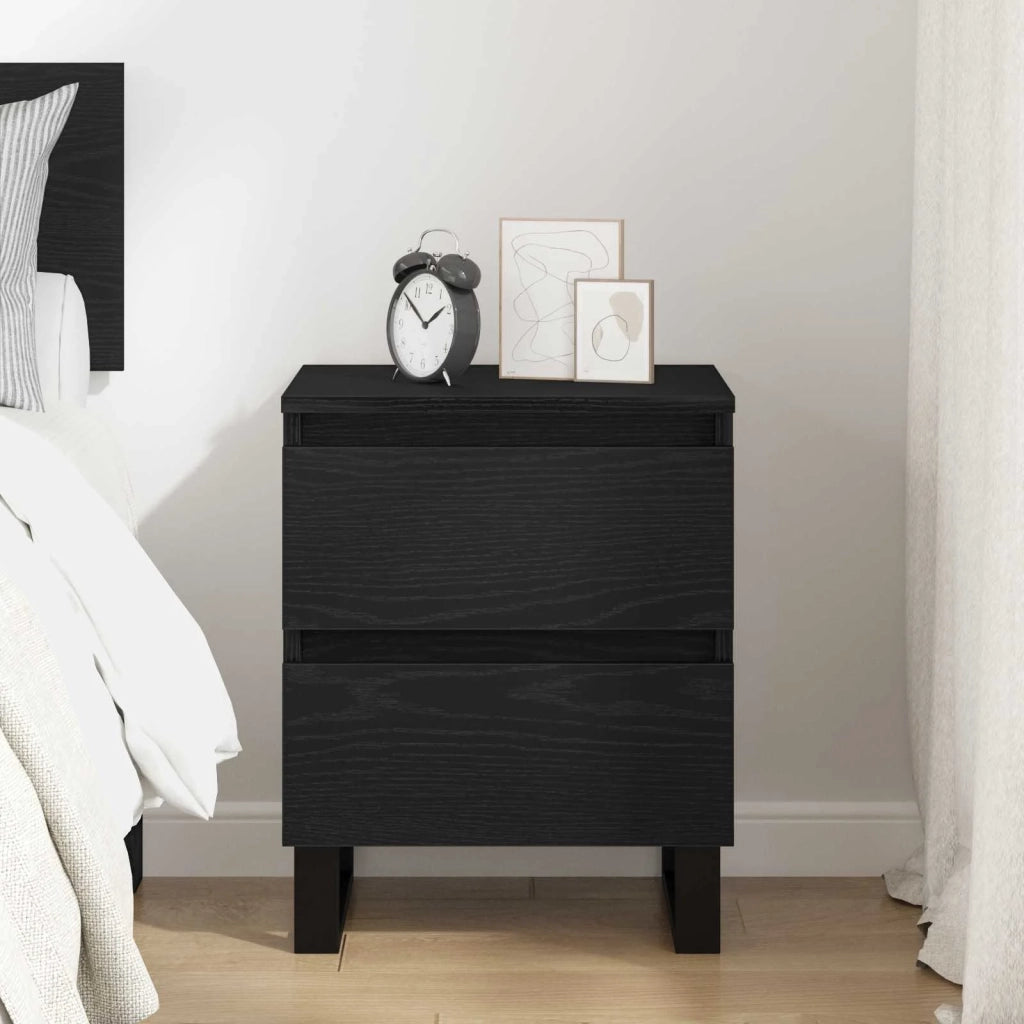 Armadio da Notte Rovere Nero 40 x 35 x 50 cm Legno multistrato 881918
