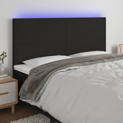 Testiera a LED-Testata con LED Nera 160x5x118/128 cm in Tessuto 122280