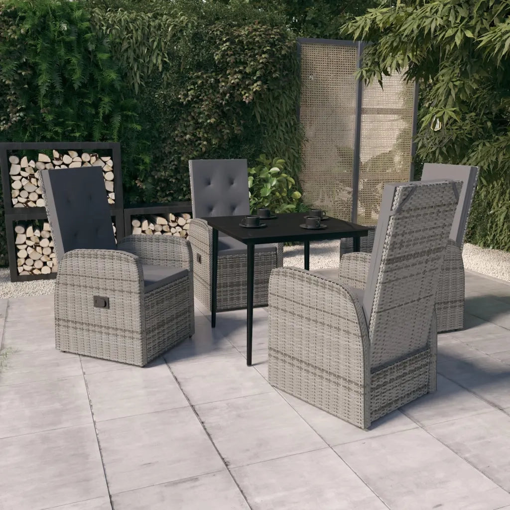 Set Mobili da Pranzo da Giardino con Cuscini 5 pz Grigio cod mxl 40982