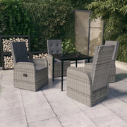 Set Mobili da Pranzo da Giardino con Cuscini 5 pz Grigio cod mxl 40982