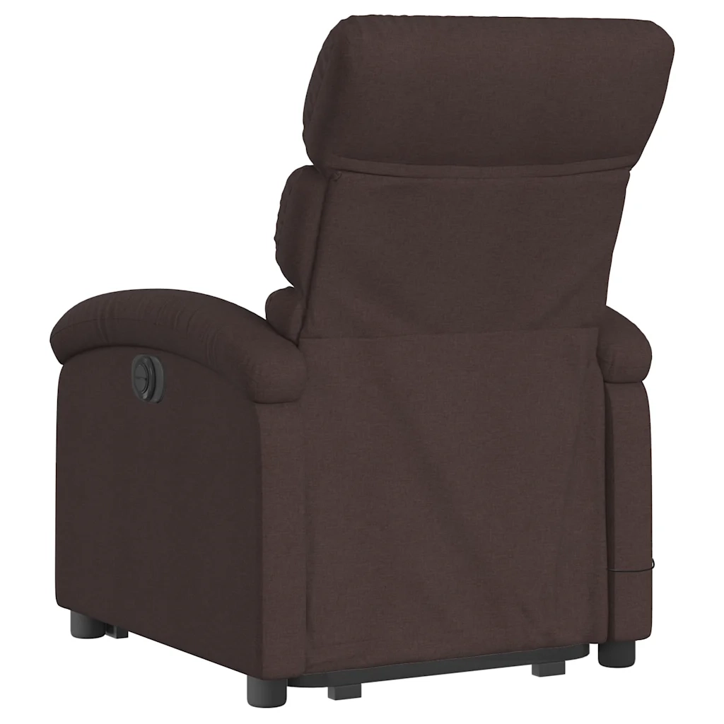 Poltrona Alzapersona Massaggio Elettrica Marrone Scuro Tessuto 3204019