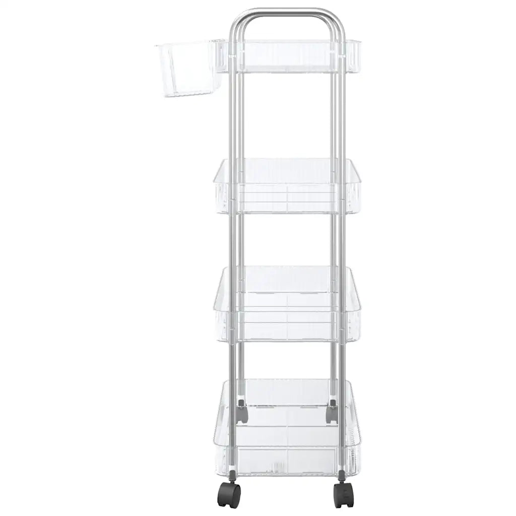 Carrello Portaoggetti a 4 Livelli 37x28x95 cm in Acrilico 4012380