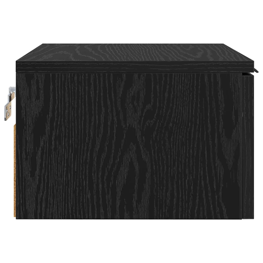 Armadio da Notte con cassetto 2 pcs Rovere Nero 34 x 30 x 20 cm