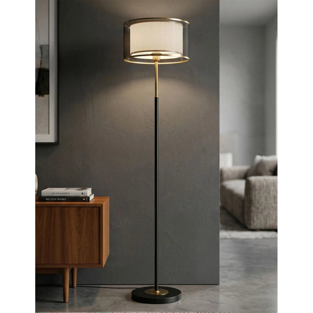 Lampada da Terra VKH198, Bianco, Metallo, 35x35x153 cm