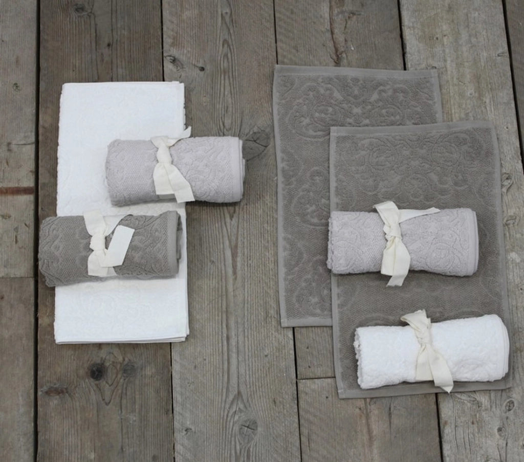 Asciugamani da Bagno Cotone Shabby Chic Beige Panna Eleganti Blanc Mariclò Colori: Beige