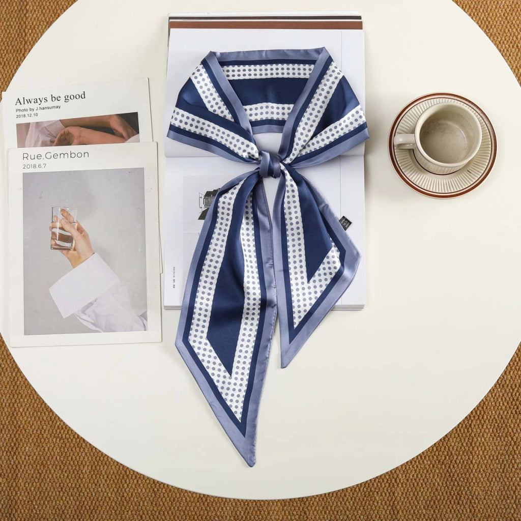 Nuova fascia per capelli alla moda con decorazioni in seta, piccola sciarpa, elastico per capelli, foulard, cintura