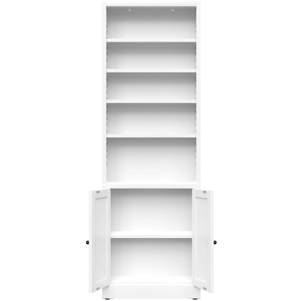 Libreria metallica bianca 180x60x23，6 cm con anta e ripiani regolabili